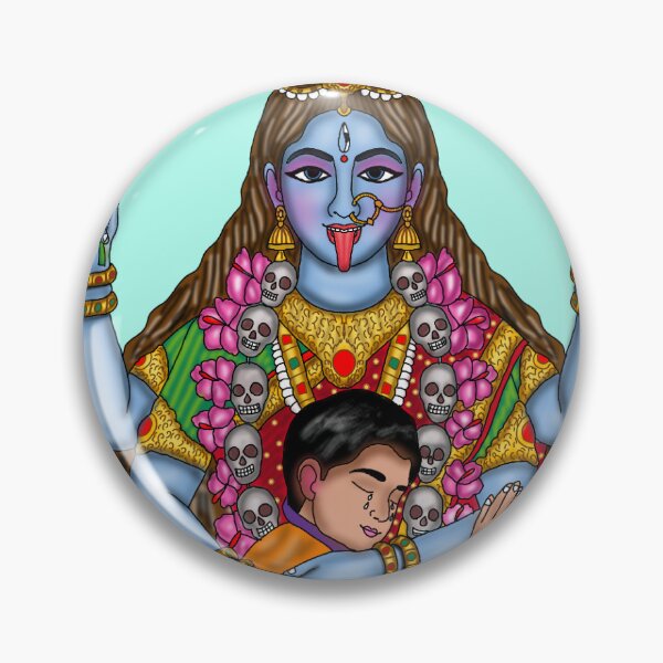 Item preview, Maa Kali With Devotee Digital Artwork | Divine Hindu Spiritual Illustration designed and sold by Harshit_Digital_Arts.