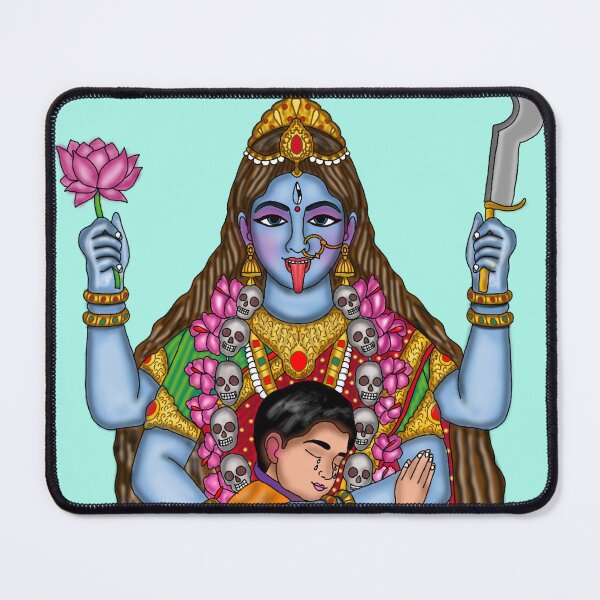 Item preview, Maa Kali With Devotee Digital Artwork | Divine Hindu Spiritual Illustration designed and sold by Harshit_Digital_Arts.