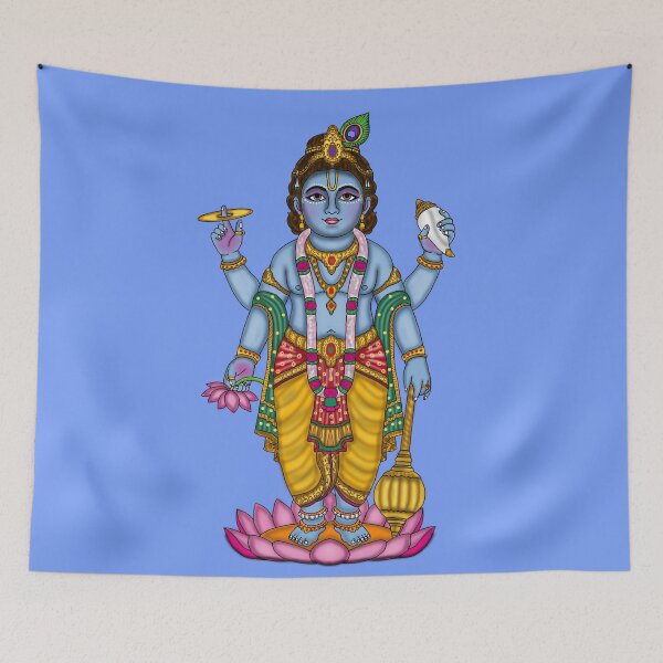 Item preview, Lord Vishnu Artwork | Sacred Hindu God Digital Illustration designed and sold by Harshit_Digital_Arts.