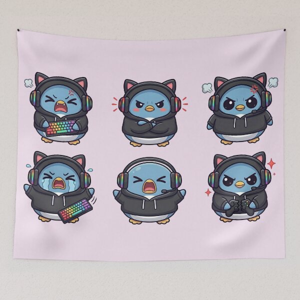 Item preview, Poing Gamer Cute Penguin designed and sold by StarlitNest.
