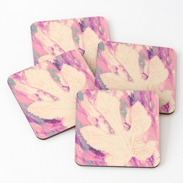 Item preview, Fig Leaf Echo — Ghost Monoprint in Soft Blush designed and sold by Gentle Bookbinding.