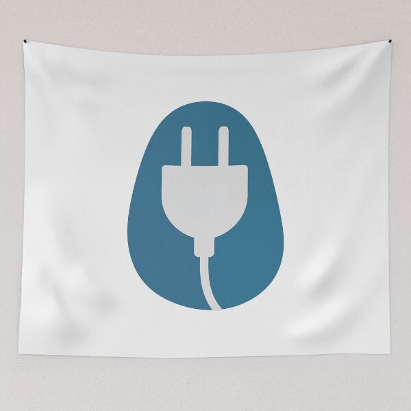 Item preview, Power Cord Plug Flat Minimal Two-Prong Symbol On Teal designed and sold by FWLKIT.