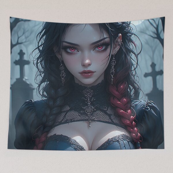 Item preview, Hot Halloween Anime Goth Girl Waifu 64 designed and sold by Your New Fixation.