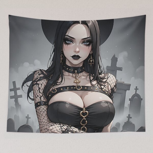 Item preview, Hot Halloween Anime Goth Girl Waifu 65 designed and sold by Your New Fixation.