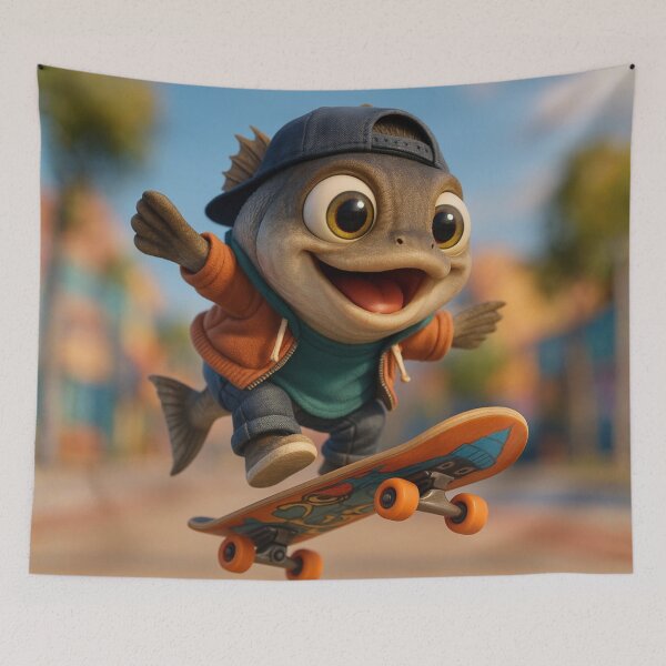 Item preview, Skater Whiting Fish designed and sold by Sillytoe.