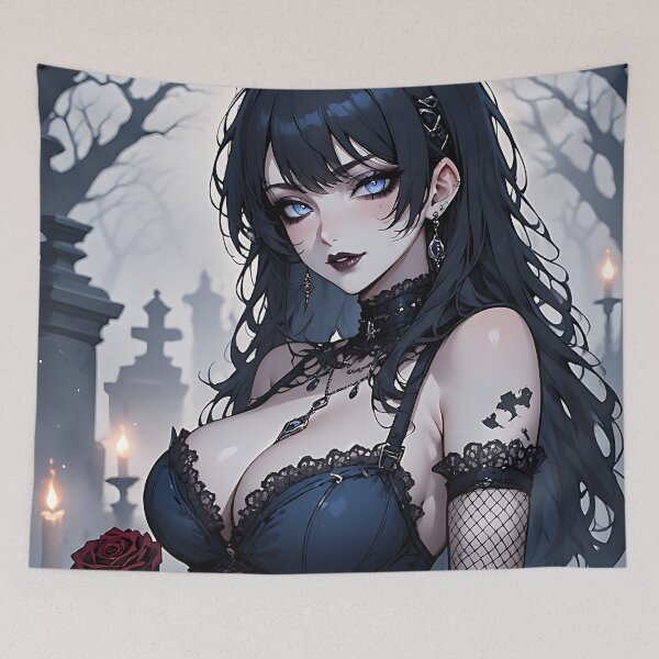 Item preview, Hot Halloween Anime Goth Girl Waifu 72 designed and sold by Your New Fixation.