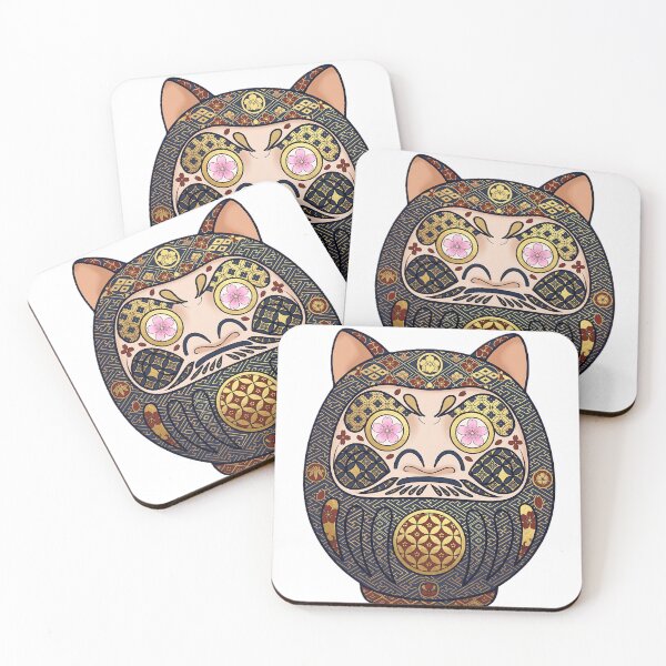 Item preview, Unique Luxury Cat Eared Daruma Art 猫耳達磨アート designed and sold by hepcat-plus.