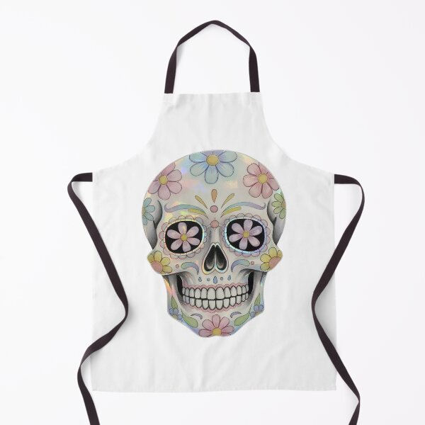 Item preview, Sugar Skull Iridescent Watercolor Pencil Oil Pastel Day of the Dead Art designed and sold by GymTanLaundry.
