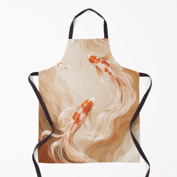 Item preview, Elegant Koi Harmony, Warm Earth Japanese Fantasy Art designed and sold by ms_illustration.