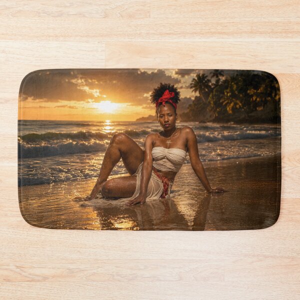 Item preview, Golden Sunset Beach Portrait | Tropical Ocean Wall Art | Caribbean Summer Photography designed and sold by TedKentPhoto.