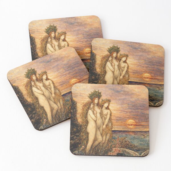 Item preview, Mythic Sunset Symbolist Sea Maidens for Fantasy Art Lovers designed and sold by RickE.