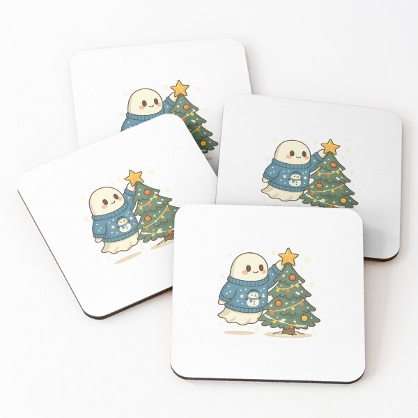 Item preview,   Cute Christmas Ghost in Blue Sweater – Tree Topper Holiday Ghosty designed and sold by RustyKrowbar.