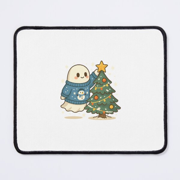 Item preview, Cute Christmas Ghost in Blue Sweater – Tree Topper Holiday Ghosty designed and sold by RustyKrowbar.