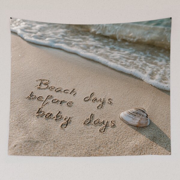 Item preview, Beach Days Before Baby Days Message in Sand with Seashell designed and sold by chase-thewave.