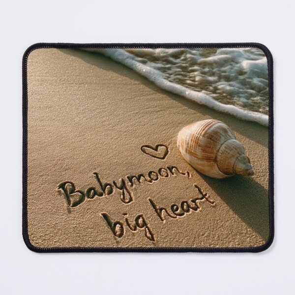 Item preview, Babymoon Big Heart Message in Beach Sand with Large Sea Snail Shell designed and sold by chase-thewave.