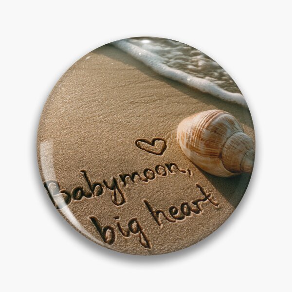 Item preview, Babymoon Big Heart Message in Beach Sand with Large Sea Snail Shell designed and sold by chase-thewave.