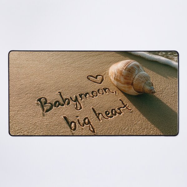 Item preview, Babymoon Big Heart Message in Beach Sand with Large Sea Snail Shell designed and sold by chase-thewave.