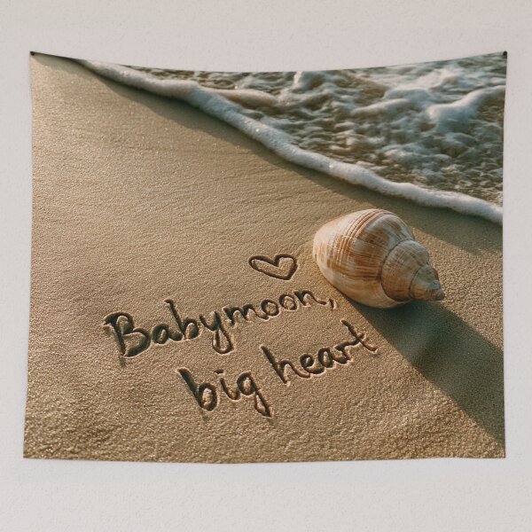 Item preview, Babymoon Big Heart Message in Beach Sand with Large Sea Snail Shell designed and sold by chase-thewave.