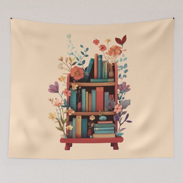 Item preview, Floral Bookshelf designed and sold by bubblyrainbow.