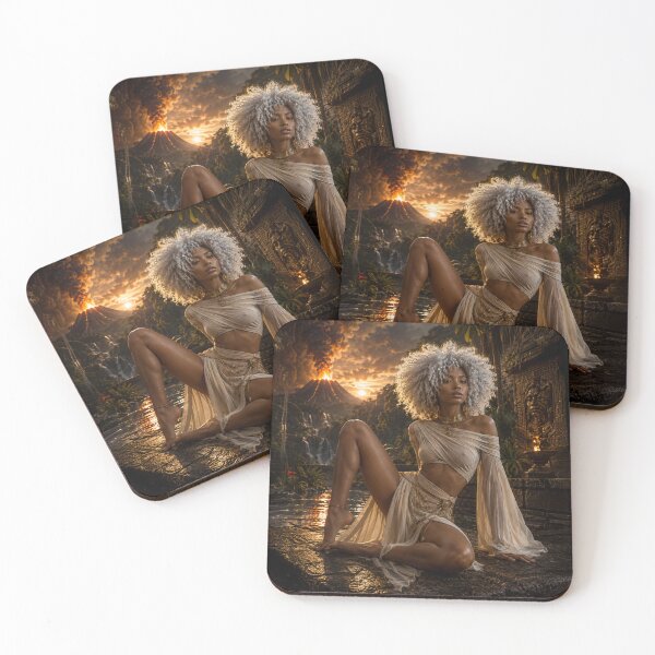Item preview, Fantasy Volcano Goddess Wall Art | Tropical Temple Portrait | Cinematic Jungle Fantasy Print designed and sold by TedKentPhoto.