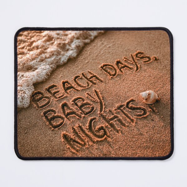 Item preview, Beach Days Baby Nights Message in Sand with Tiny Sea Snail Shell designed and sold by chase-thewave.