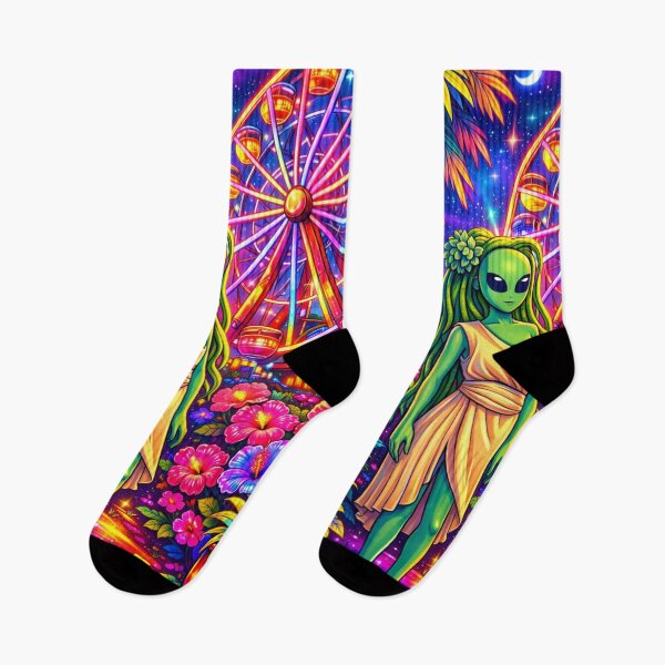 Item preview, Alien Carnival Garden | Psychedelic Fantasy Art designed and sold by LuxuryApparels.