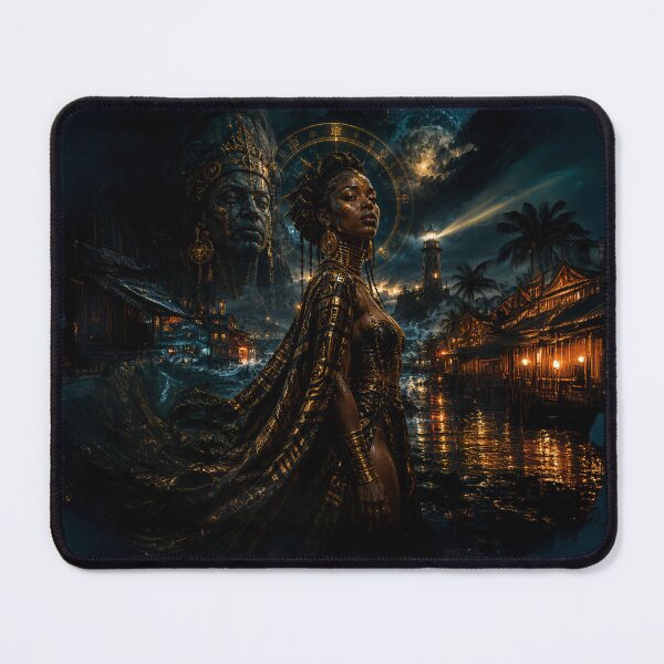 Item preview, Mystic African Goddess Night Art | Dark Fantasy Tropical Kingdom | Cinematic Mythology Wall Art designed and sold by TedKentPhoto.