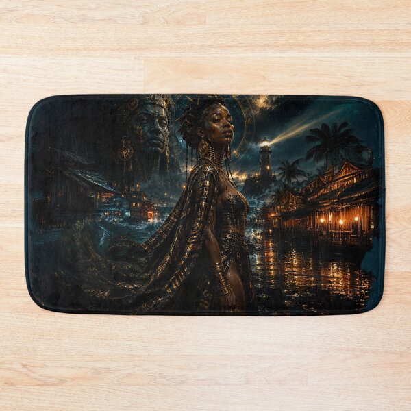 Item preview, Mystic African Goddess Night Art | Dark Fantasy Tropical Kingdom | Cinematic Mythology Wall Art designed and sold by TedKentPhoto.