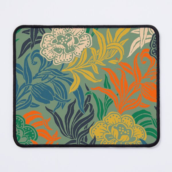 Item preview, Art Nouveau Vintage Floral Botanical Wood Block Flower Pattern designed and sold by kierkegaard.