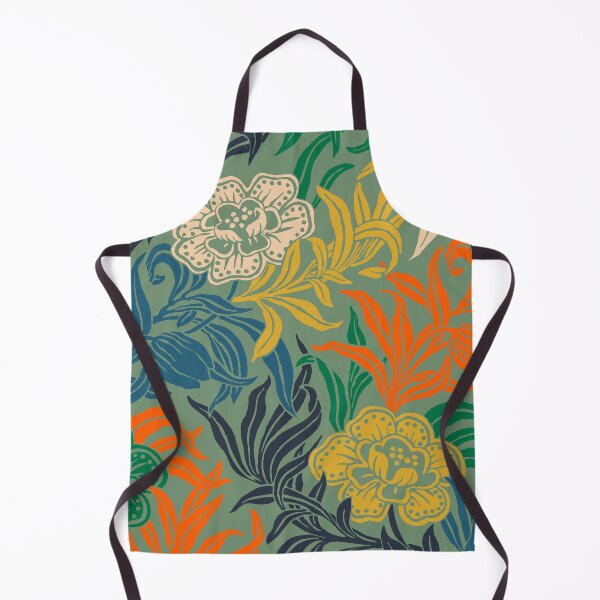 Item preview, Art Nouveau Vintage Floral Botanical Wood Block Flower Pattern designed and sold by kierkegaard.