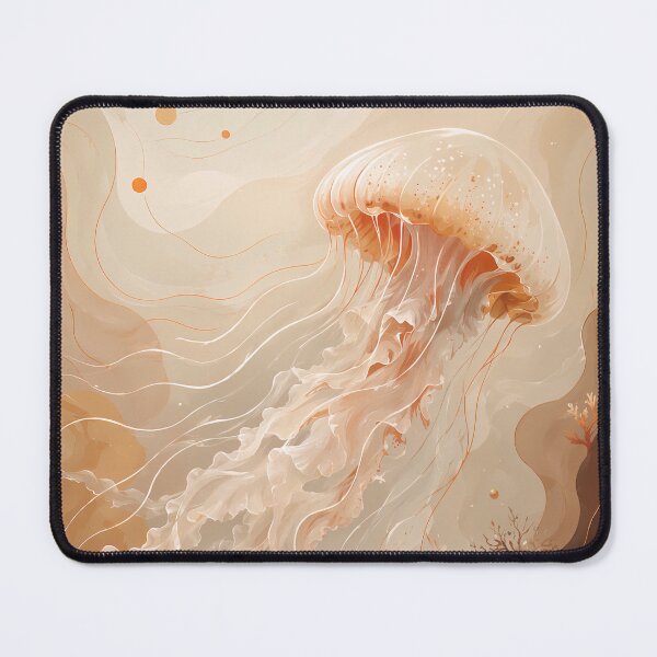 Item preview, Elegant Floating Jellyfish in Warm Earth Tones designed and sold by ms_illustration.
