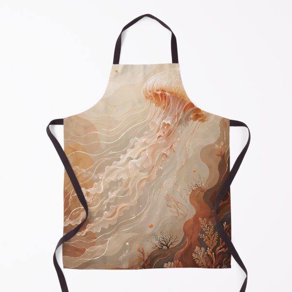 Item preview, Elegant Floating Jellyfish in Warm Earth Tones designed and sold by ms_illustration.