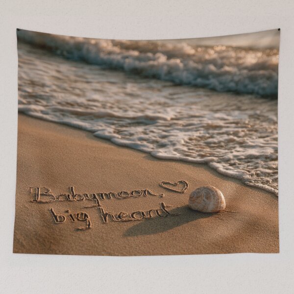 Item preview, Babymoon Big Heart Message On Sunset Shoreline designed and sold by chase-thewave.