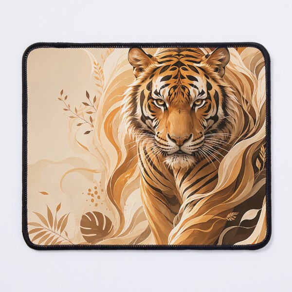 Item preview, Elegant Jungle Tiger in Soft Beige and Terracotta Palette designed and sold by ms_illustration.
