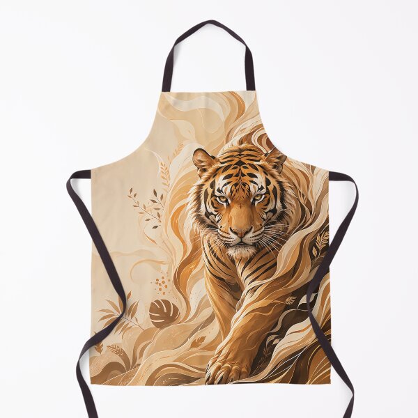 Item preview, Elegant Jungle Tiger in Soft Beige and Terracotta Palette designed and sold by ms_illustration.