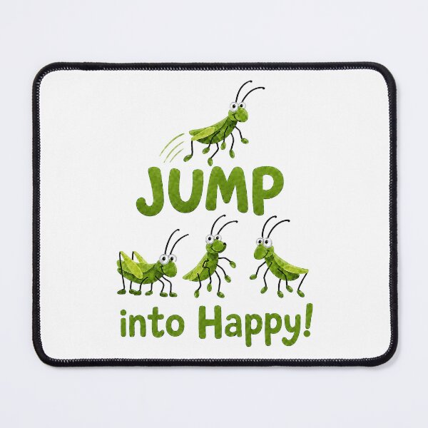 Item preview, Jump Into Happy – Playful Grasshopper Kids T-Shirt Design designed and sold by FunscapeHQ.