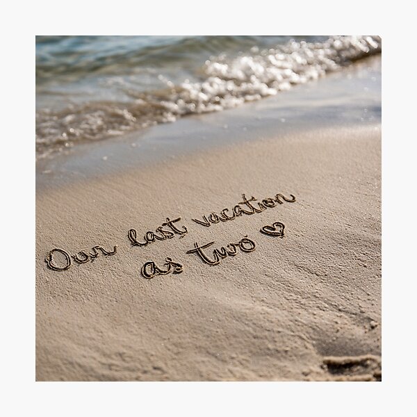 Item preview, Our Last Vacation As Two Sand Message babymoon designed and sold by chase-thewave.