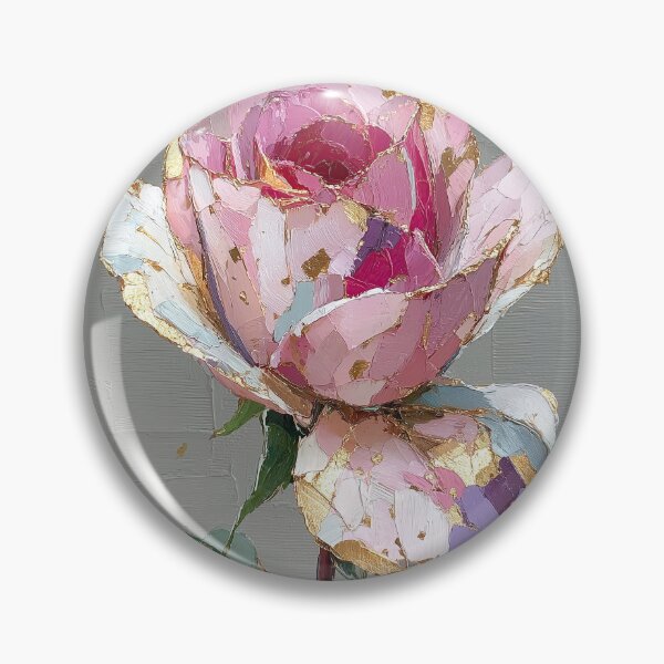Item preview, Textured Pink Rose with Gold Foil Accents designed and sold by colorful-white.