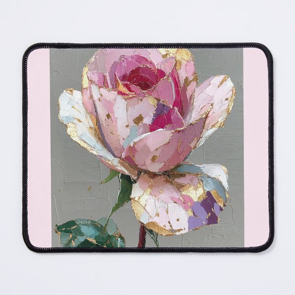 Item preview, Textured Pink Rose with Gold Foil Accents designed and sold by colorful-white.