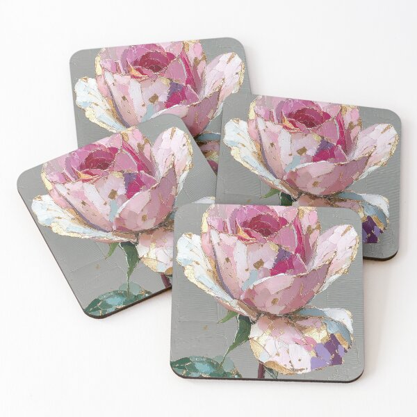 Item preview, Textured Pink Rose with Gold Foil Accents designed and sold by colorful-white.