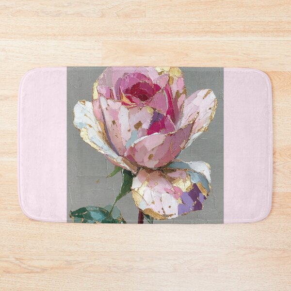 Item preview, Textured Pink Rose with Gold Foil Accents designed and sold by colorful-white.