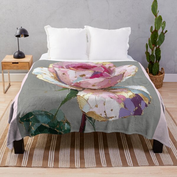 Item preview, Textured Pink Rose with Gold Foil Accents designed and sold by colorful-white.