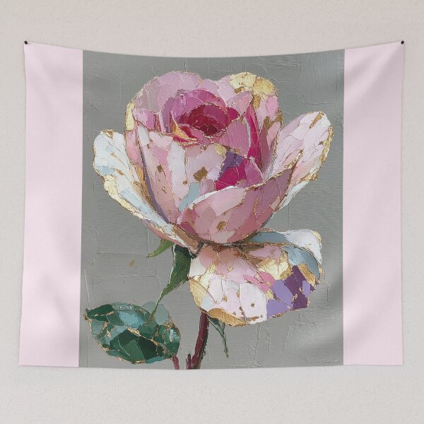 Item preview, Textured Pink Rose with Gold Foil Accents designed and sold by colorful-white.