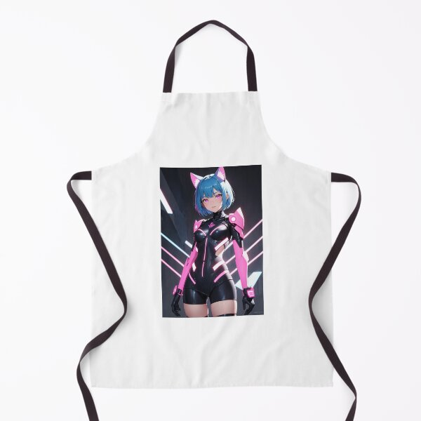 Item preview, Cyberpunk Anime Cat Girl in Sci-Fi Mech Suit Art - Uzubi Dochiru designed and sold by iloveanimechibi.