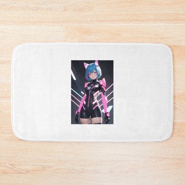 Item preview, Cyberpunk Anime Cat Girl in Sci-Fi Mech Suit Art - Uzubi Dochiru designed and sold by iloveanimechibi.
