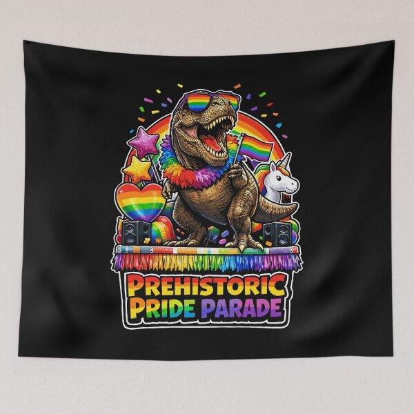 Item preview, Prehistoric Gay Pride Parade Rainbow Dino Celebration designed and sold by No Limits T-Shirts.