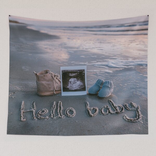 Item preview, Hello Baby Sonogram Beach Sand Writing designed and sold by chase-thewave.