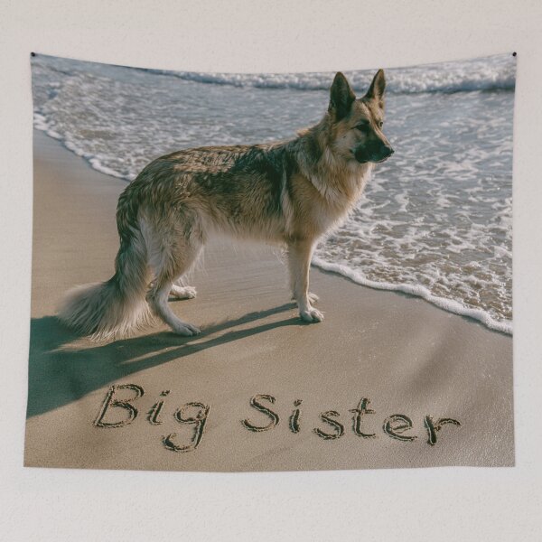 Item preview, Dog pregnancy announcement Big Sister Sand Writing designed and sold by chase-thewave.