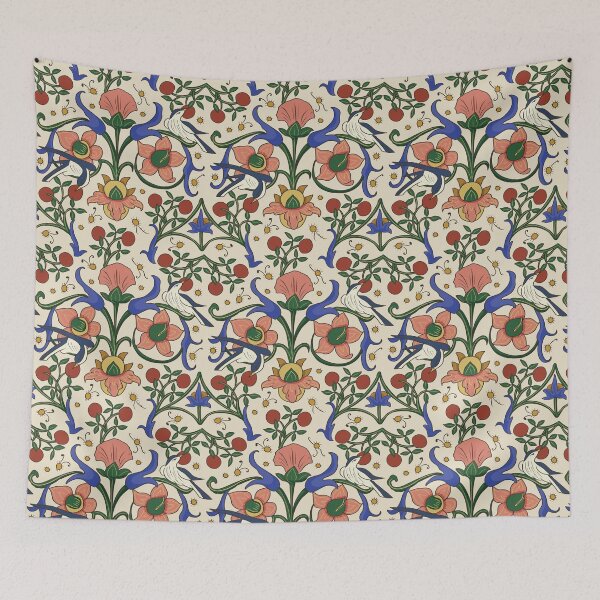 Item preview, Colorful Medieval Inspired Bird Nature Pattern designed and sold by MariOyama.