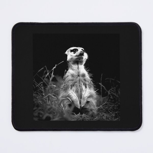 Item preview, Cute Meerkat Close Up Black and White Wildlife Portrait designed and sold by inkoutninja.